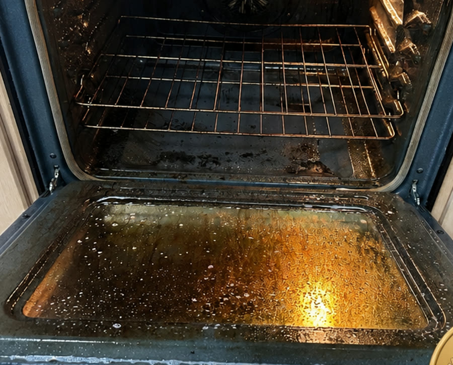 Oven before grease and grime removal